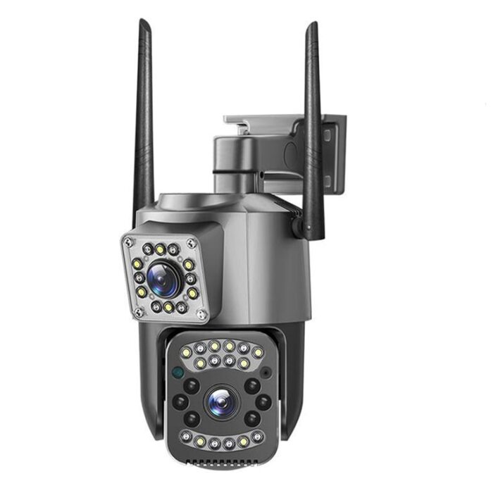 HELL. Εξωτερική Κάμερα Ασφαλείας με Wi-Fi, Δύο Φακούς 6MP, LED και Αισθητήρα Κίνησης σε Μαύρο Χρώμα και Λευκό 60,00€